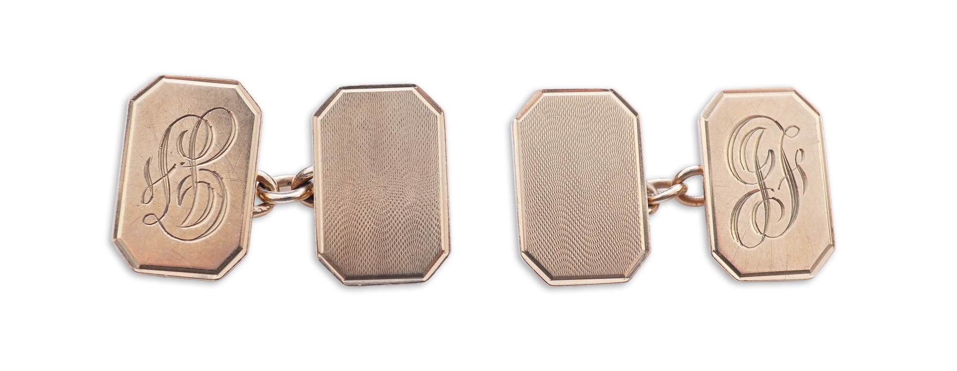 A pair of 9ct gold cufflinks